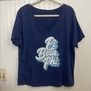 Pi Beta Phi Navy V-Neck T-Shirt